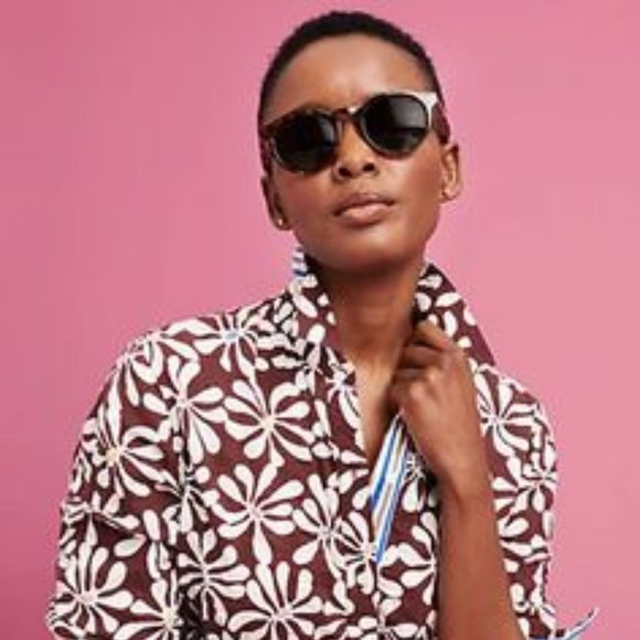 J. Mc Laughlin Ladies (2) Tone Trim, SuperFine 100's 2 ply Cotton Luxury Blouse/ - Picture 5 of 17